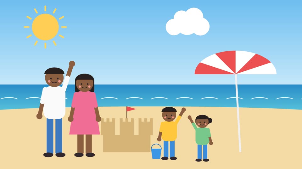 Illustration: a family day at the beach
