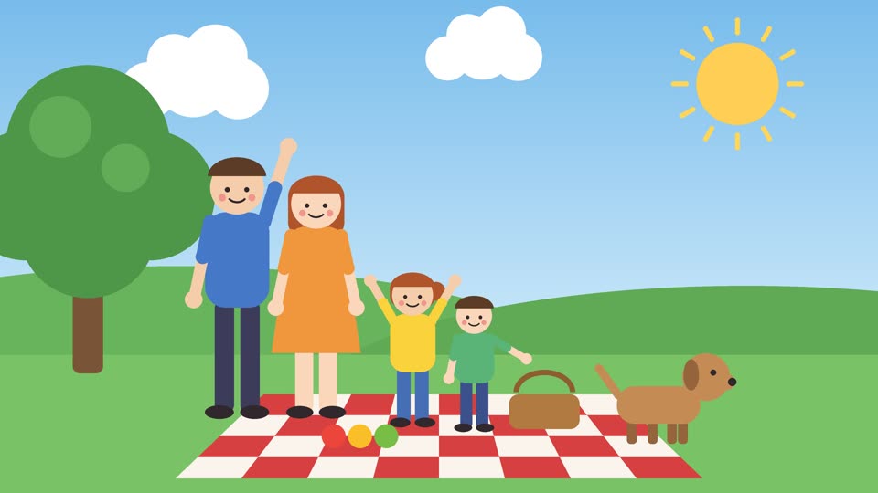 Illustration: a family picnic in the park